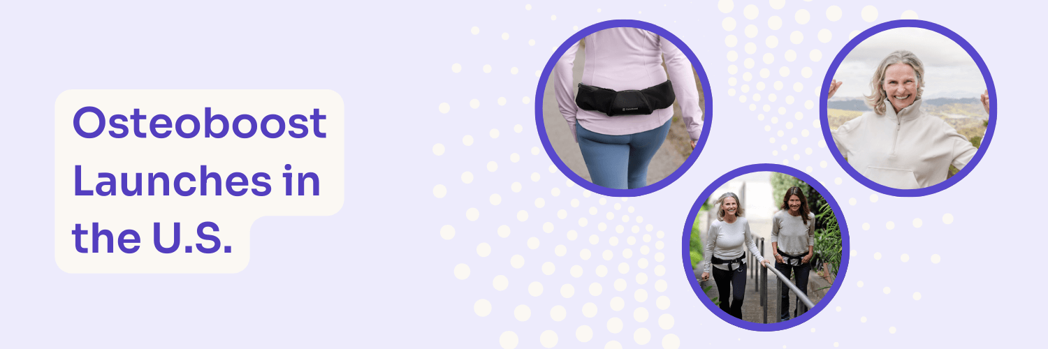 Osteoboost Launches in the U.S. includes three pictures of women wearing the Osteoboost belt